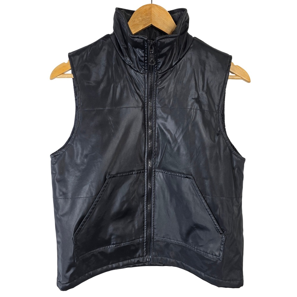 KC‎ Collections Womens Black Vest Sleeveless Zip Up Quilted Size S